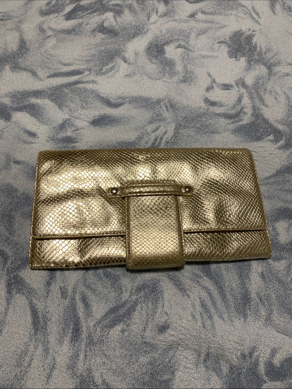 Club Monaco Metallic Gold Textured Clutch